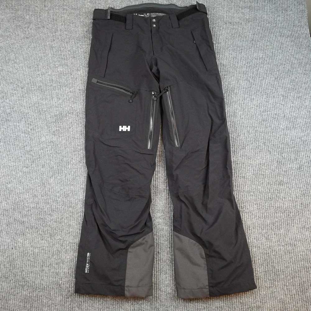 Helly Hansen Tech Professional Snow Pants Mens Large Black RECCO Ski Snowboard